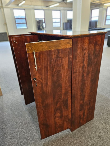 EX SHOWROOM - Mahogany Three Door Tall Locking Cupboard - 1860T-3DR