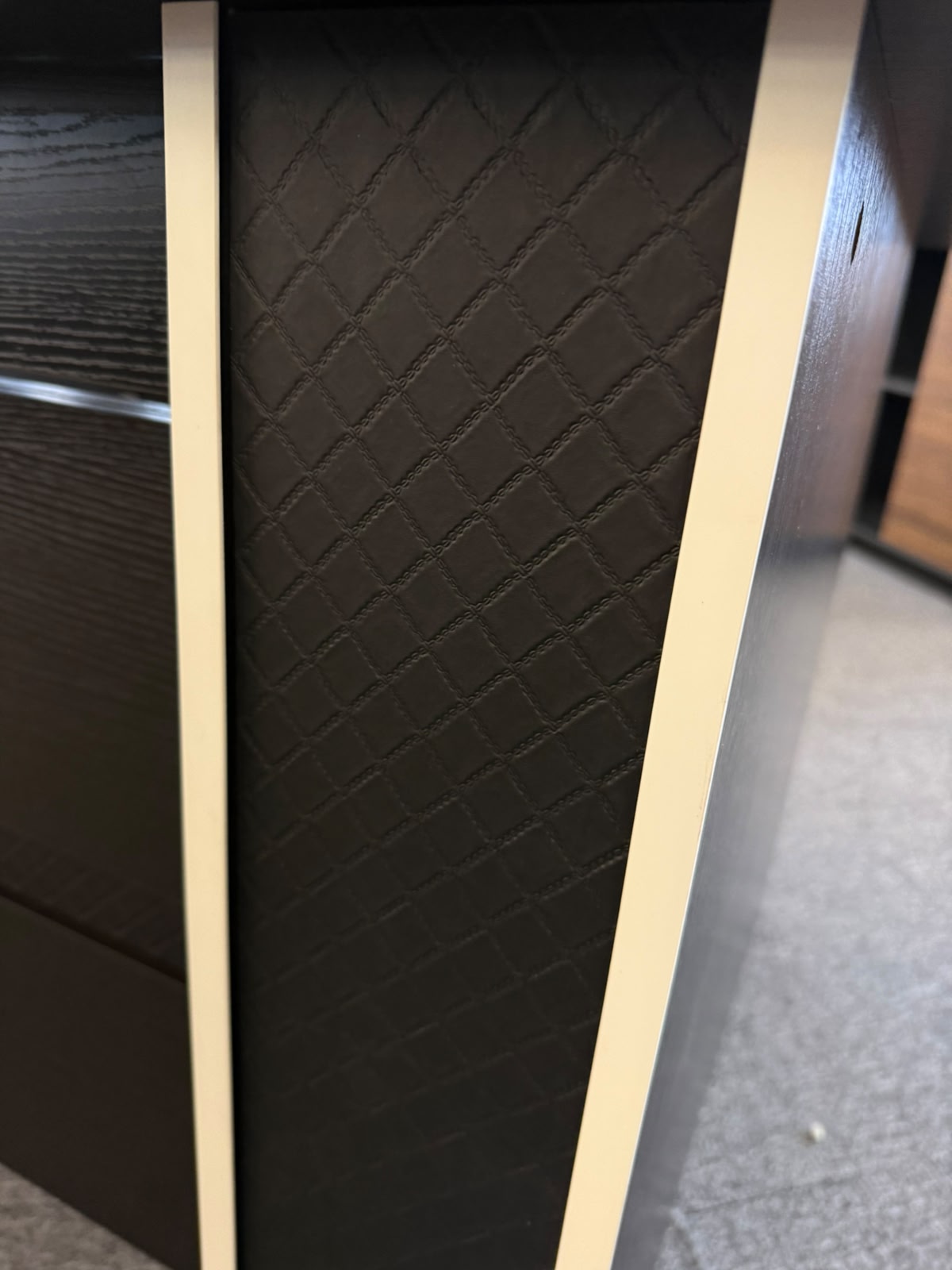 EX SHOWROOM - Modern Black Ash Corner Executive Right Hand Corner Office Desk with Integrated Leather Writing Pad - 1800mm - XA-34601