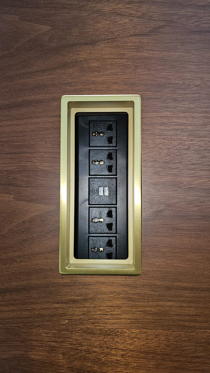 Traditional Real Wood Veneer Executive Office Corner Desk - UK Plug & USB Power Intergrated - 2000mm - J-YC-B20