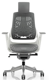 Zure Elastomer Grey Gel Ergonomic Office Chair - Optional Headrest