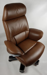 Large Luxury Executive Office Chair with Genuine Brown Leather - YS1605A