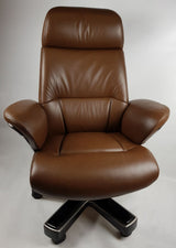 Large Luxury Executive Office Chair with Genuine Brown Leather - YS1605A