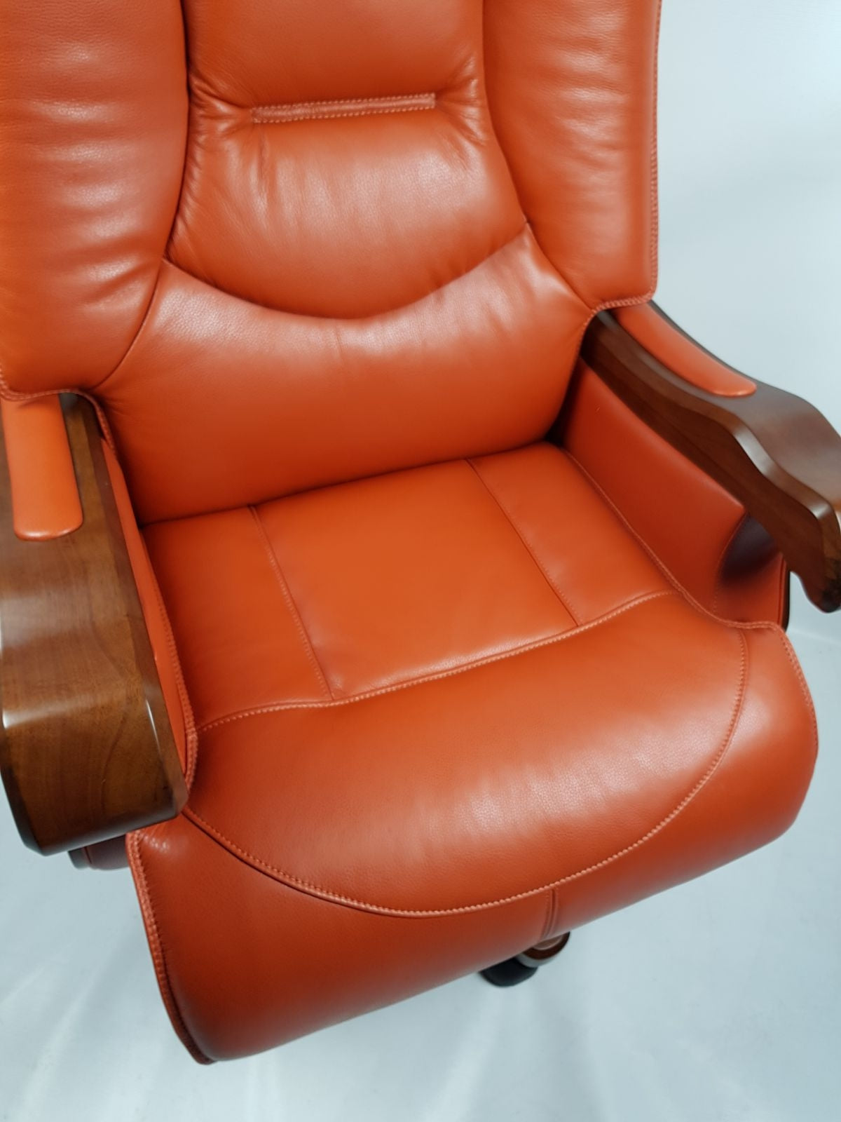 Orange brown store leather chair