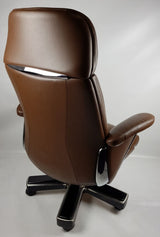 Large Luxury Executive Office Chair with Genuine Brown Leather - YS1605A