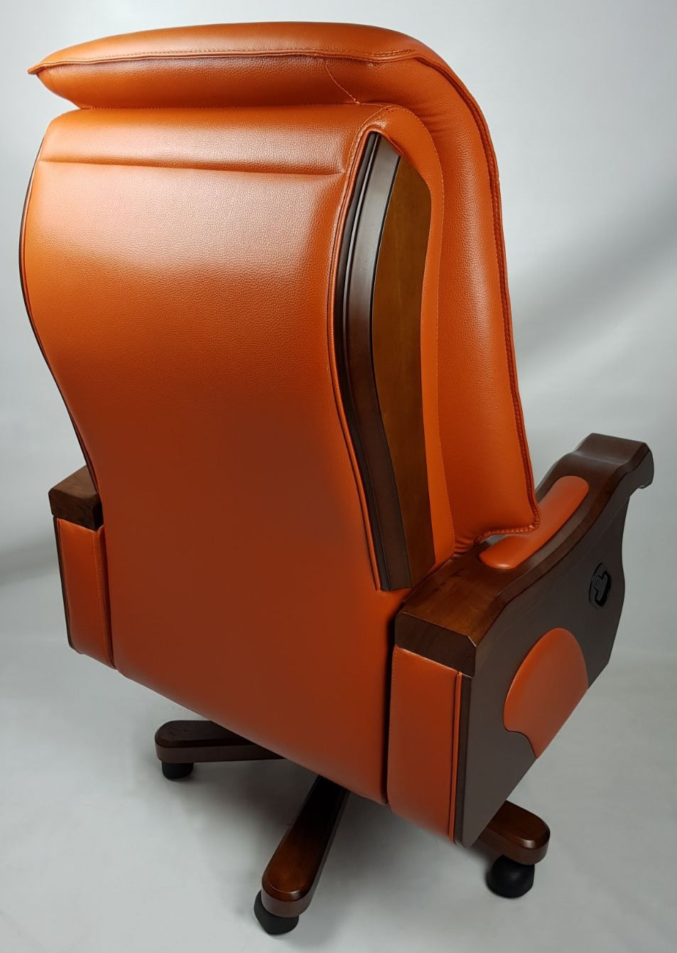 Orange brown store leather chair