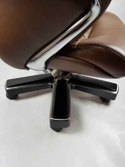 Large Luxury Executive Office Chair with Genuine Brown Leather - YS1605A