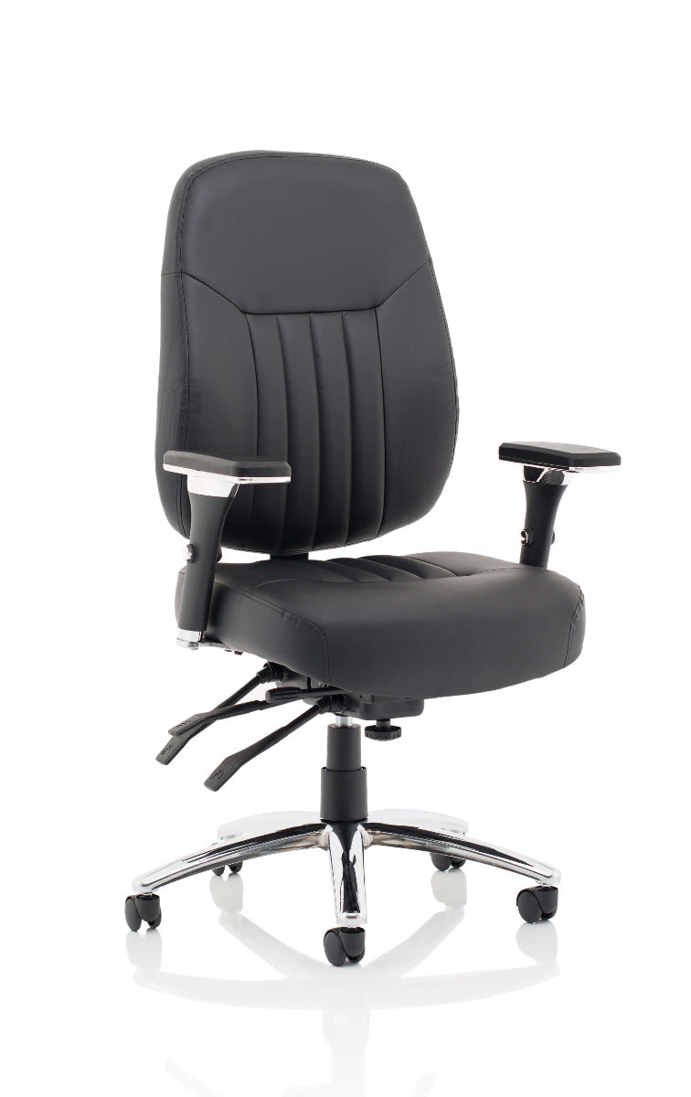 Barcelona Deluxe Black Leather Operator/Office Chair