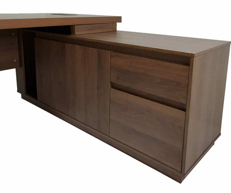 Quality Executive Office Right Hand Corner Desk in Walnut - BG856