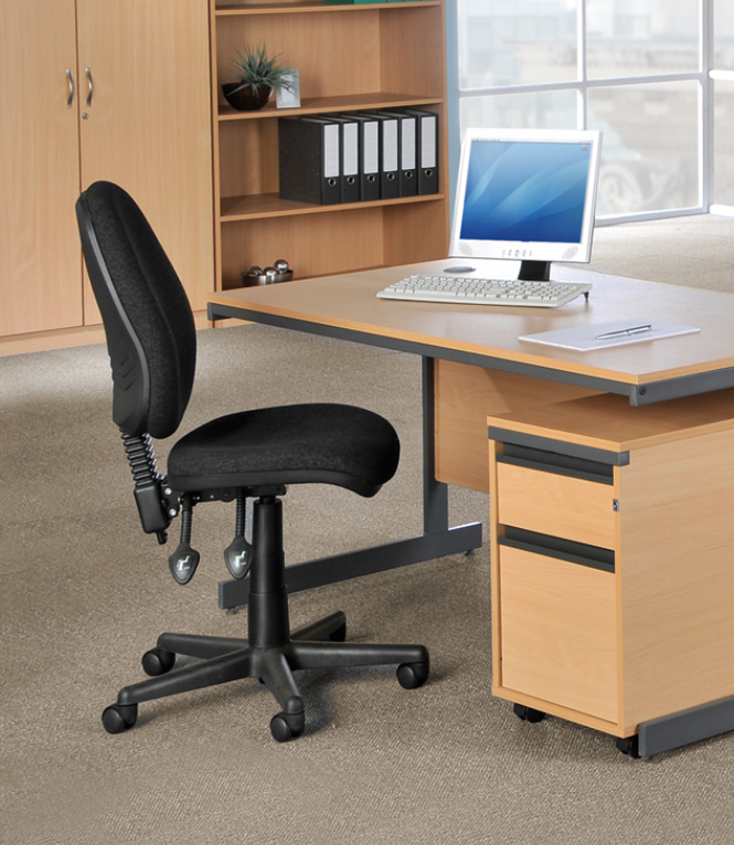 Vantage 100 Fabric Operator Chair - V100 - Black, Blue, Burgundy, Charcoal, Grey or Red Option