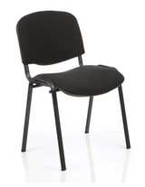 Stackable ISO Black Frame Fabric Conference Chair - Multiple Fabric Colour Choices