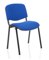 Stackable ISO Black Frame Fabric Conference Chair - Multiple Fabric Colour Choices