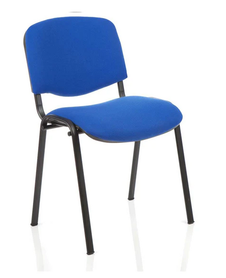Stackable ISO Black Frame Fabric Conference Chair - Multiple Fabric Colour Choices