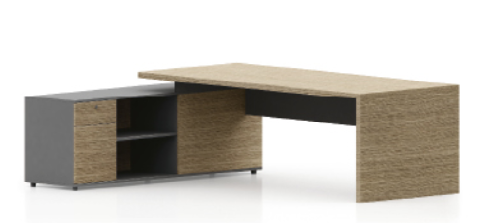 Light Walnut with Grey Executive Office Desk - DES-B06U