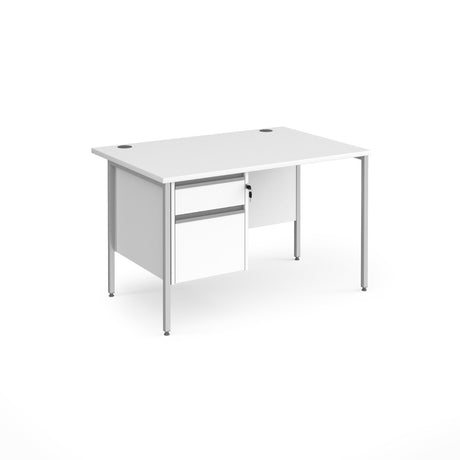 Contract H Frame Straight Office Desk with Two Drawer Storage