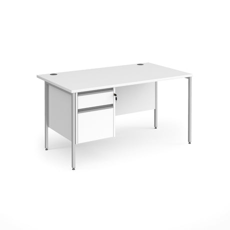 Contract H Frame Straight Office Desk with Two Drawer Storage