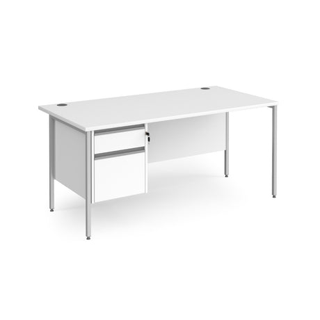 Contract H Frame Straight Office Desk with Two Drawer Storage