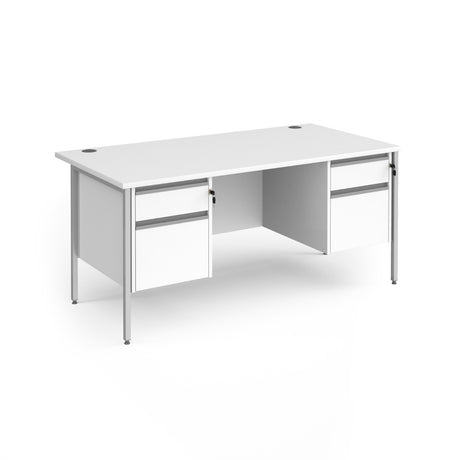 Contract H Frame Straight Office Desk with Two & Two Drawer Storage