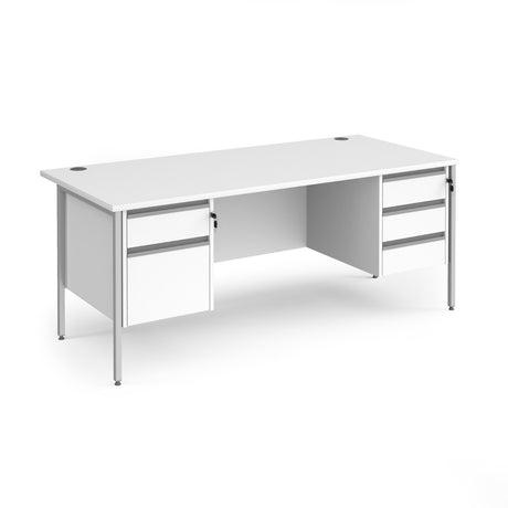 Contract H Frame Straight Office Desk with Two & Three Drawer Storage