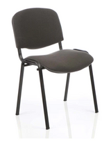 Stackable ISO Black Frame Fabric Conference Chair - Multiple Fabric Colour Choices