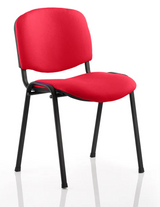 Stackable ISO Black Frame Fabric Conference Chair - Multiple Fabric Colour Choices