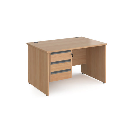 Contract Panel Leg Straight Office Desk with Three Drawer Storage