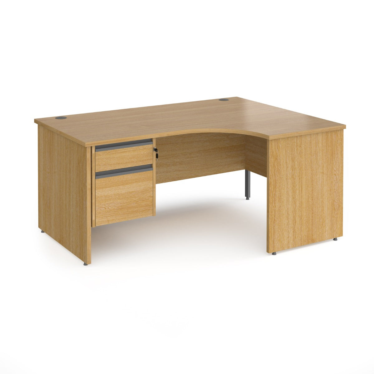 Contract Panel Leg Right Hand Ergonomic Corner Desk with Two Drawer Storage