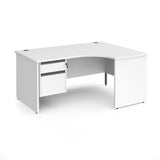 Contract Panel Leg Right Hand Ergonomic Corner Desk with Two Drawer Storage