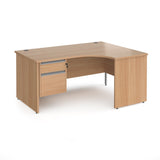 Contract Panel Leg Right Hand Ergonomic Corner Desk with Two Drawer Storage