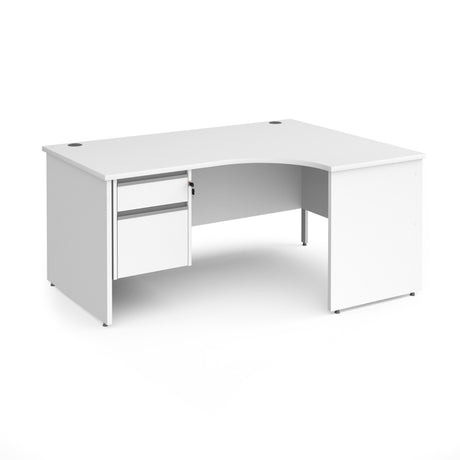 Contract Panel Leg Right Hand Ergonomic Corner Desk with Two Drawer Storage