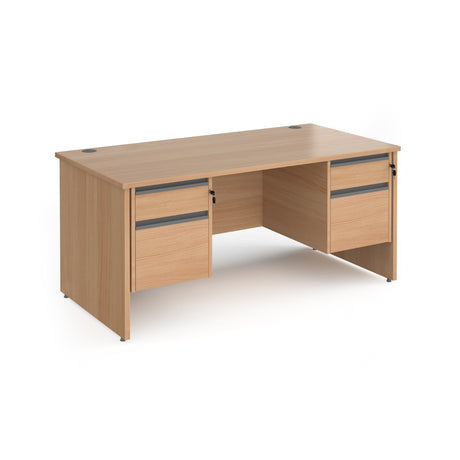 Contract Panel Leg Straight Office Desk with Two & Two Drawer Storage