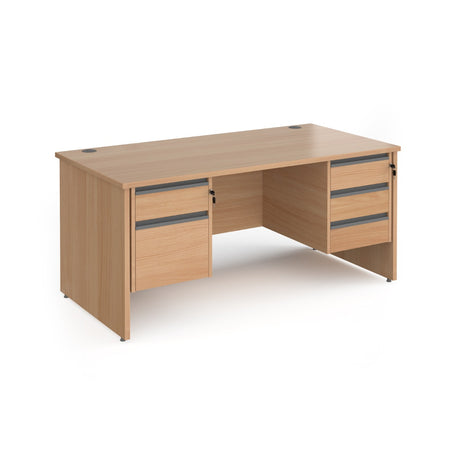 Contract Panel Leg Straight Office Desk with Two & Three Drawer Storage