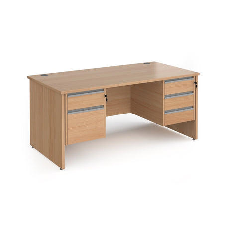 Contract Panel Leg Straight Office Desk with Two & Three Drawer Storage