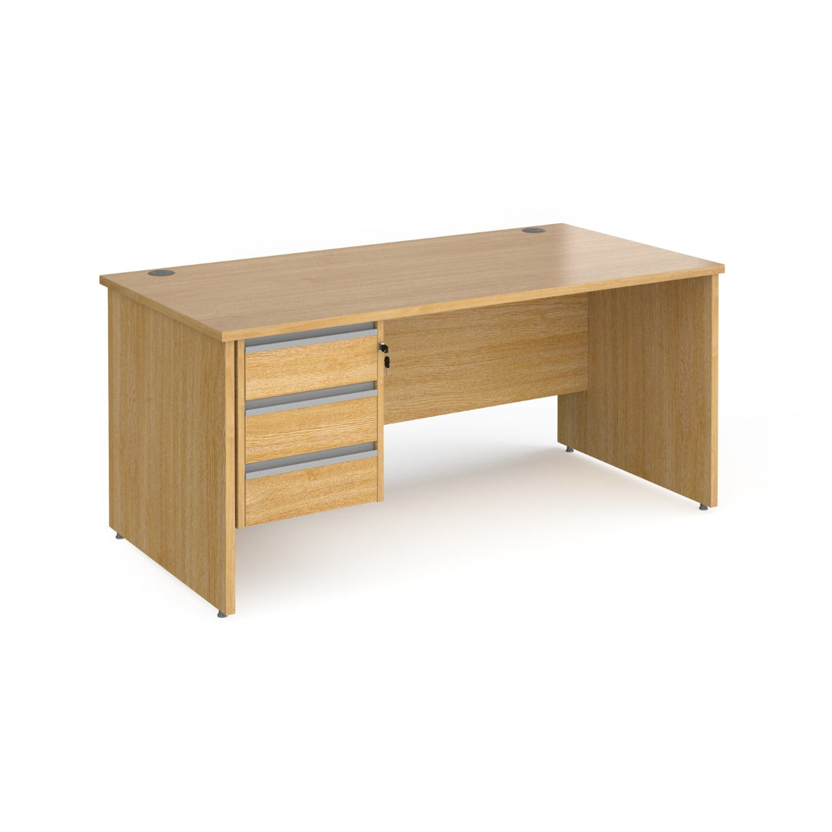 Contract Panel Leg Straight Office Desk with Three Drawer Storage