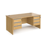 Contract Panel Leg Straight Office Desk with Three & Three Drawer Storage