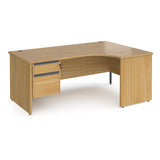 Contract Panel Leg Right Hand Ergonomic Corner Desk with Two Drawer Storage