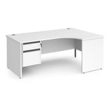 Contract Panel Leg Right Hand Ergonomic Corner Desk with Two Drawer Storage