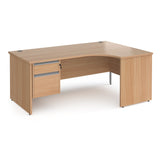 Contract Panel Leg Right Hand Ergonomic Corner Desk with Two Drawer Storage