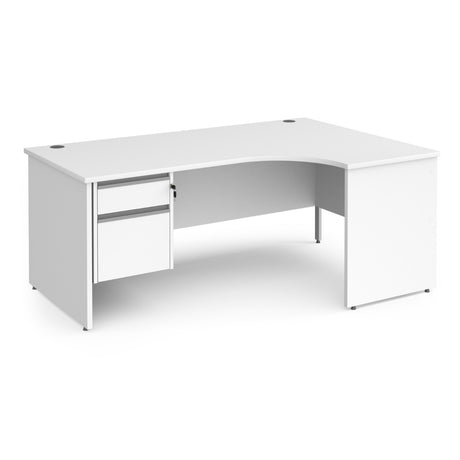 Contract Panel Leg Right Hand Ergonomic Corner Desk with Two Drawer Storage