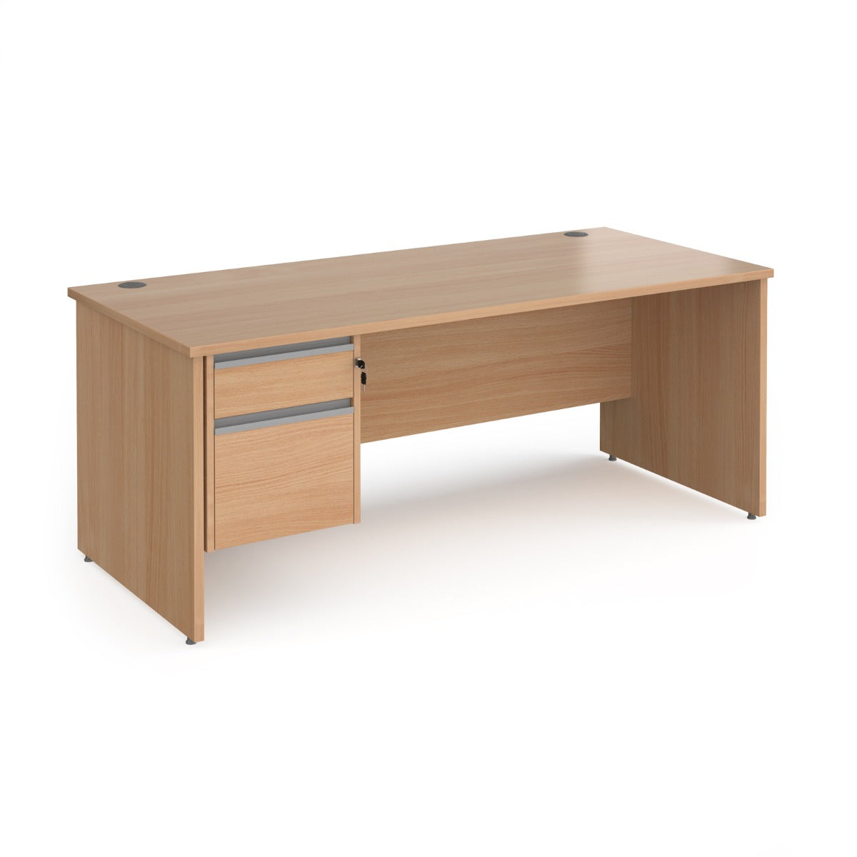 Contract Panel Leg Straight Office Desk with Two Drawer Storage