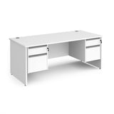 Contract Panel Leg Straight Office Desk with Two & Two Drawer Storage