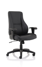 Winsor Black Leather Operator/Office Chair - Optional Headrest