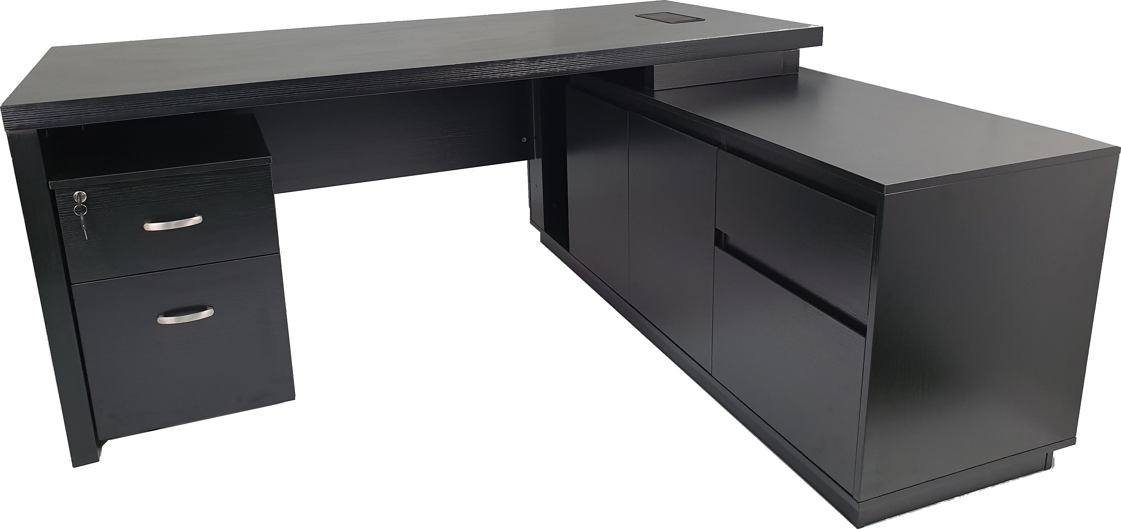 Black l deals shaped computer desk