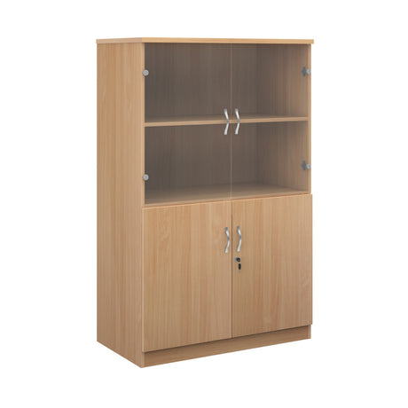 Deluxe Three or Four Shelf 1020mm Wide Combination Bookcase with Glass Doors