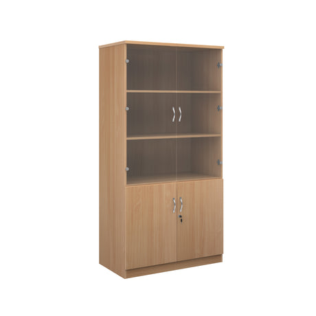 Deluxe Three or Four Shelf 1020mm Wide Combination Bookcase with Glass Doors