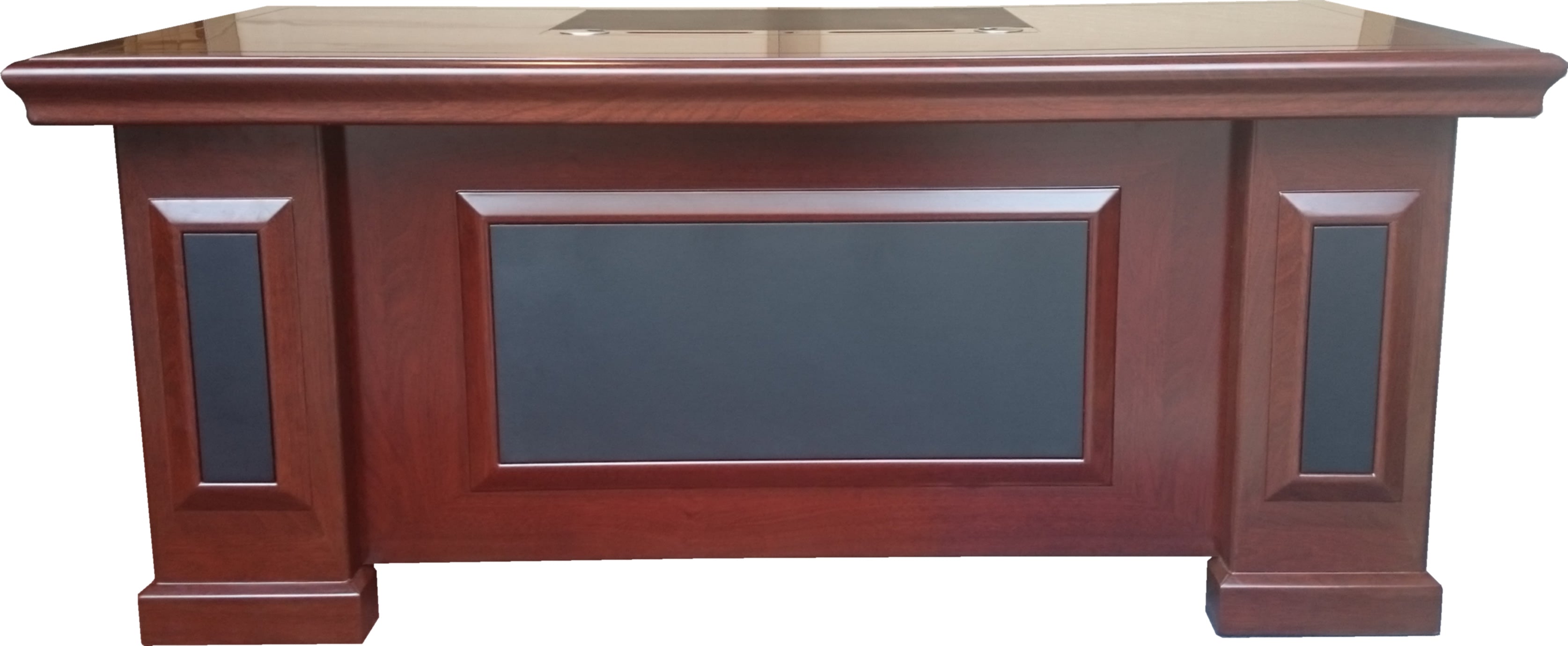 Leather Mahogany Executive Office Desk with Detailing Order Office Furniture