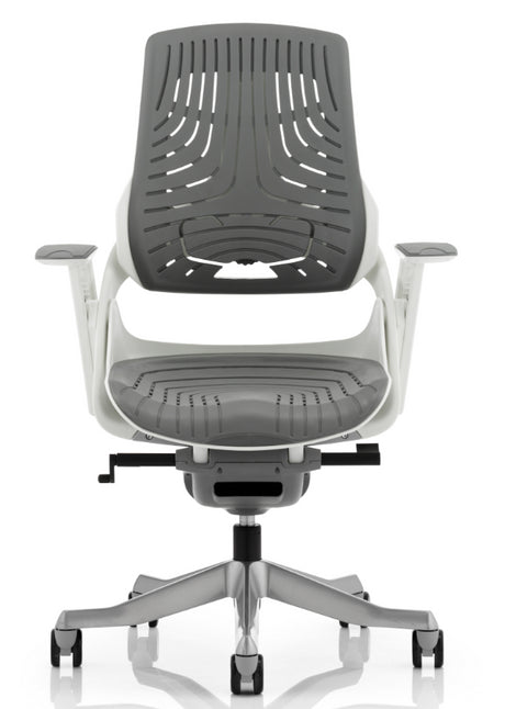 Zure Elastomer Grey Gel Ergonomic Office Chair - Optional Headrest