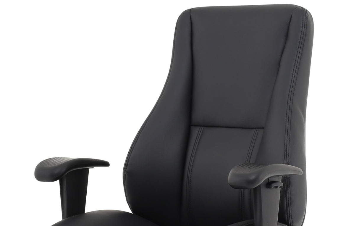 Winsor Black Leather Operator/Office Chair - Optional Headrest