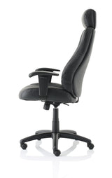 Winsor Black Leather Operator/Office Chair - Optional Headrest