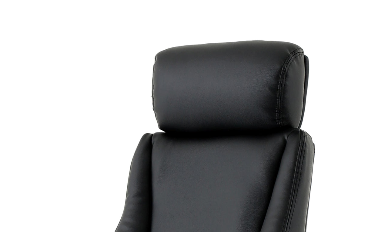 Winsor Black Leather Operator/Office Chair - Optional Headrest