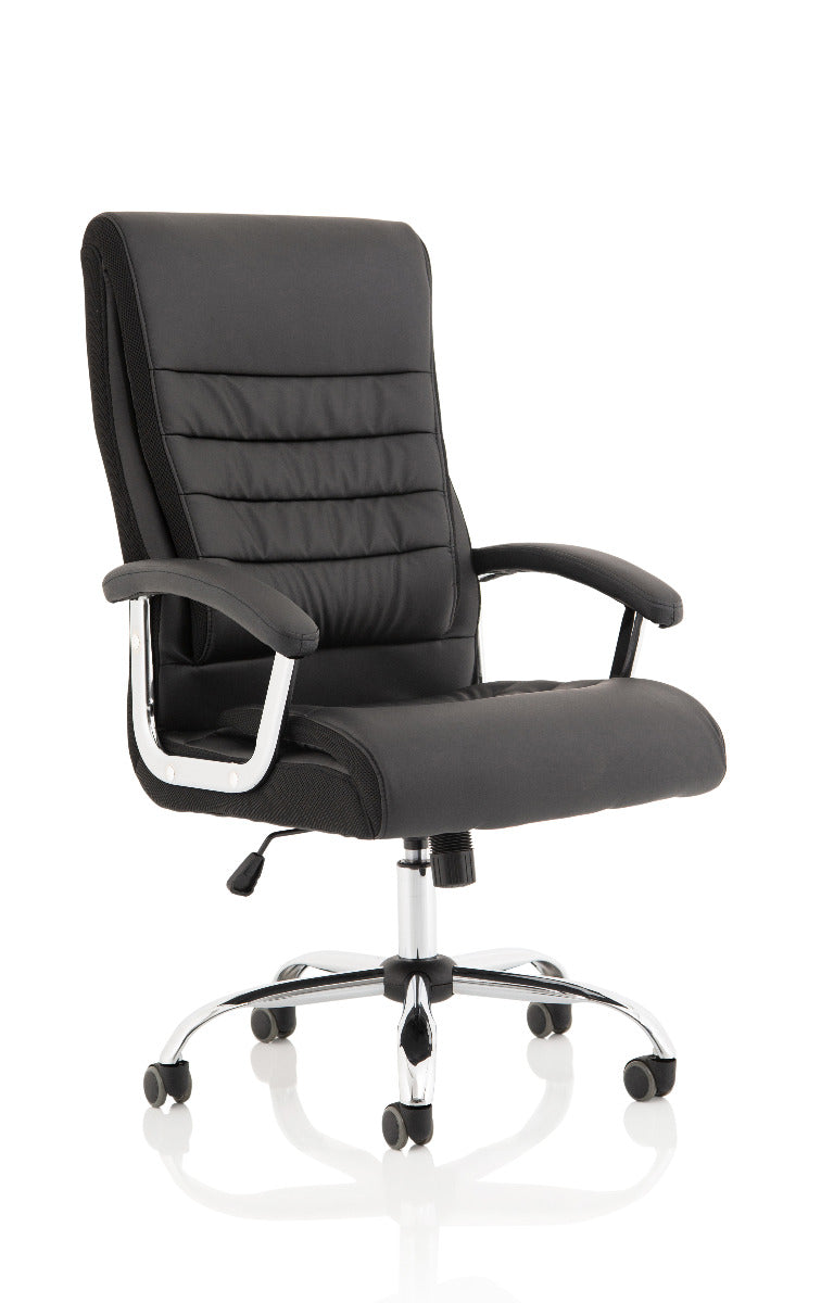 Black faux discount leather office chair